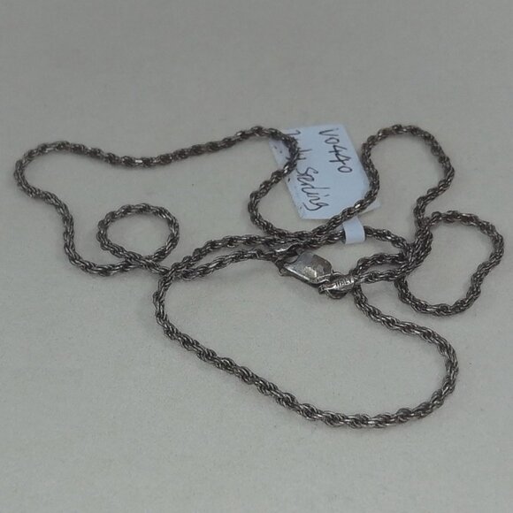 Vintage Italian Sterling Silver Rope Chain Necklace – 19” - Picture 2 of 4